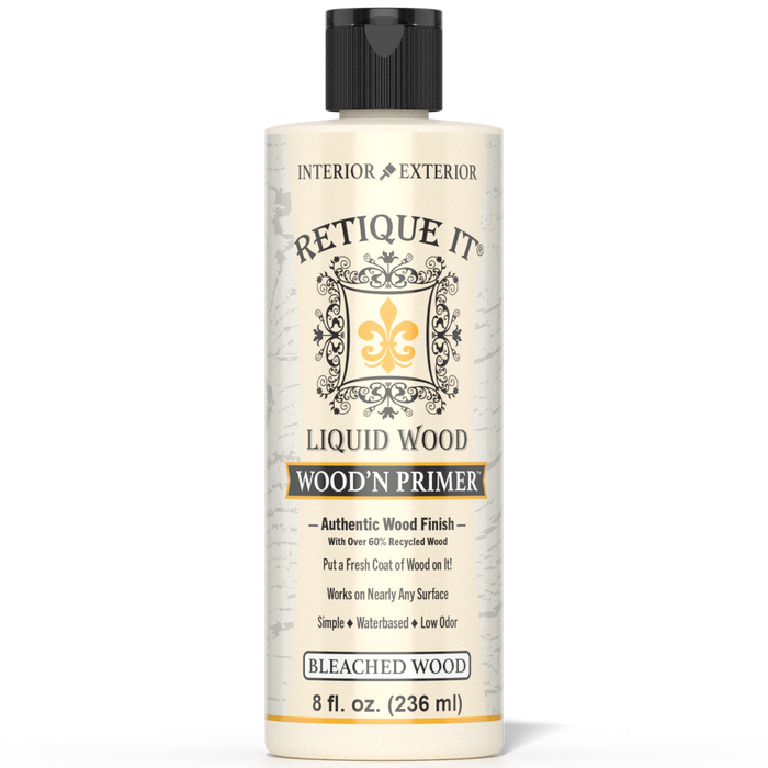 Liquid Wood Wood'n Primer by Retique It in bleached wood color, 8 fl oz, for priming surfaces with a smooth, even finish.