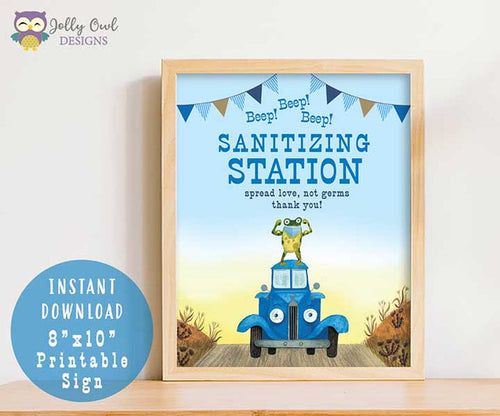 Little Blue Truck Birthday Party Signs - Sanitizing Station Sign