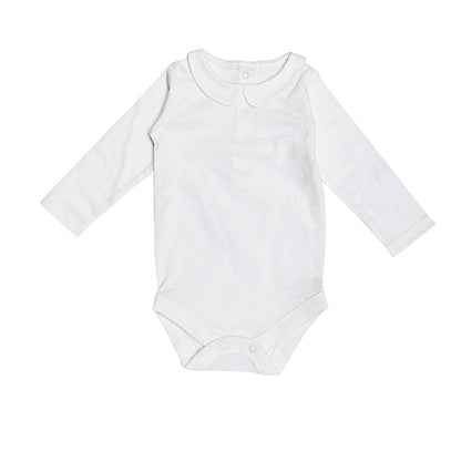 Organic Peter Pan Collar Basic Baby Bodysuit - Front