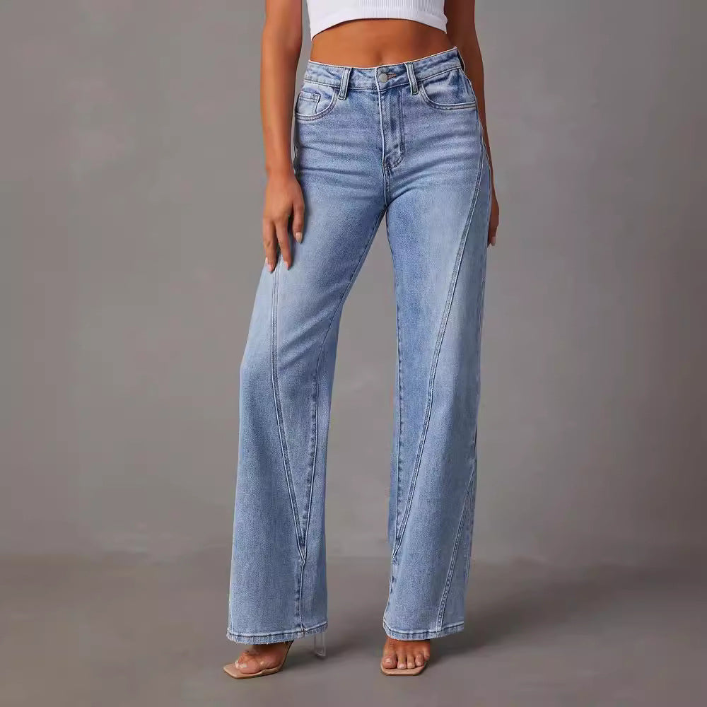 Women Fashion Casual High Waist Loose Jeans