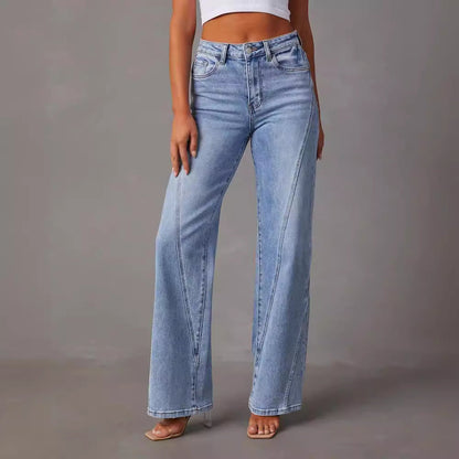 Women Fashion Casual High Waist Loose Jeans