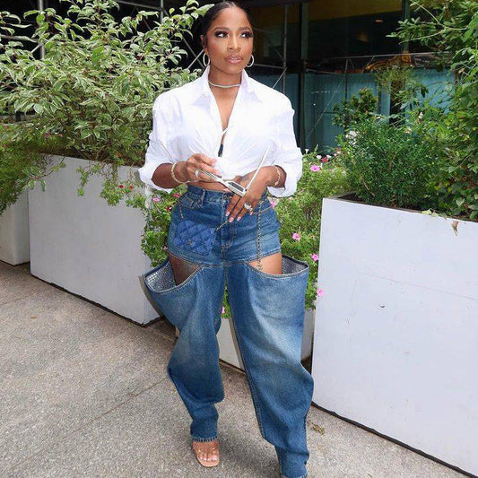 Women Fashion Casual Stretch Ripped Jeans