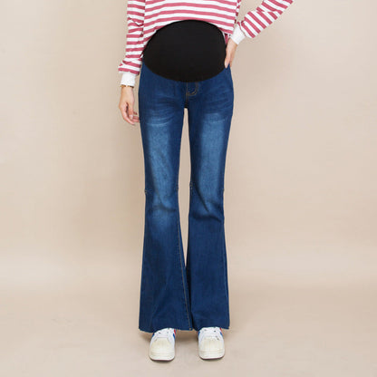 Pregnant Women Casual Stretchy Fashion Outer Wear Flared Maternity Jeans