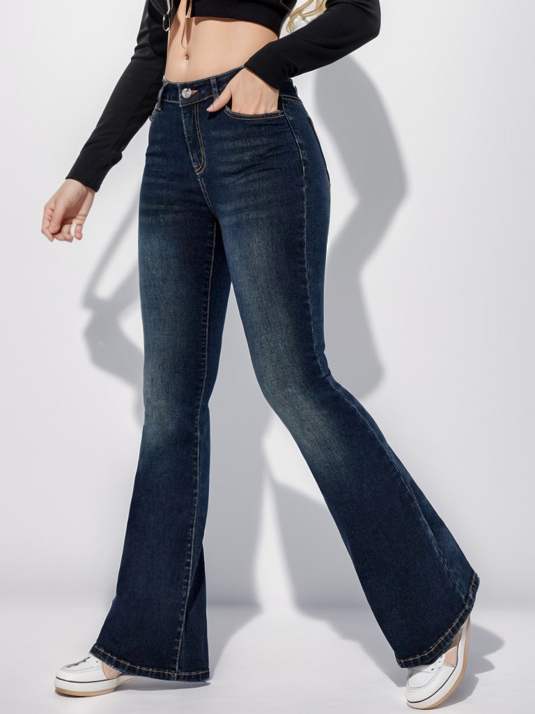 Women Fashion Casual Simple Slim Fit Jeans