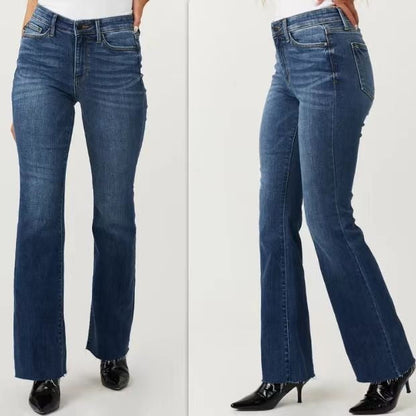 Women Fashion Casual Tight Flared Jeans