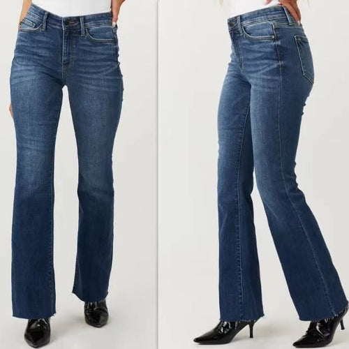 Women Fashion Casual Tight Flared Jeans