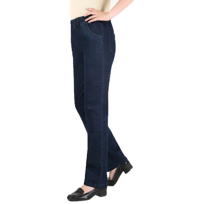 Women Casual Loose Plus Size Stretch Medium Wist Denim Skinny Pants Jeans