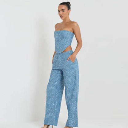 Women Fashion Casual Sequin Jeans