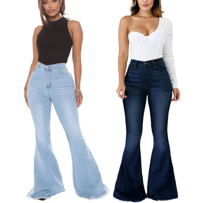 Women Casual Denim Bodycon Flared Jeans