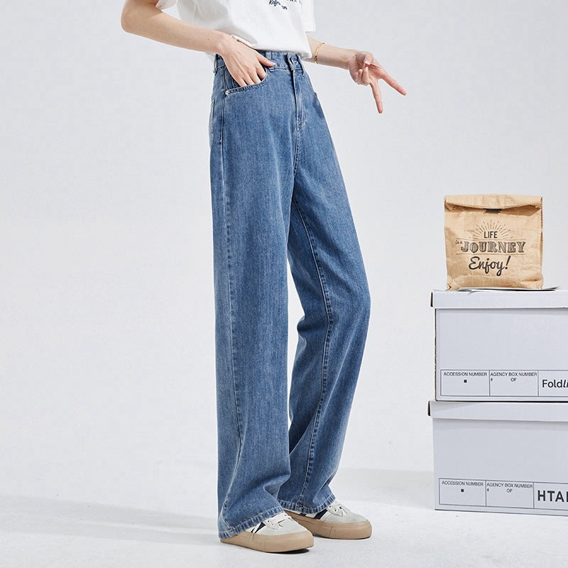 Women Fashion Loose Casual Straight Jeans