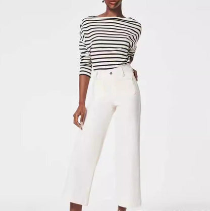 Women Fashion Casual High-Waist Wide Leg Jeans