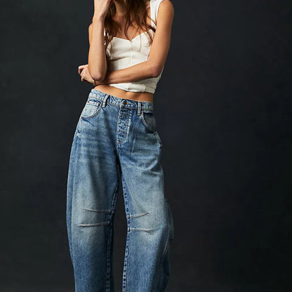 Women Fashion Casual Loose Jeans