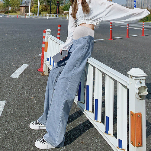 Pregnant Women Fashion Casual Belly Straight Jeans