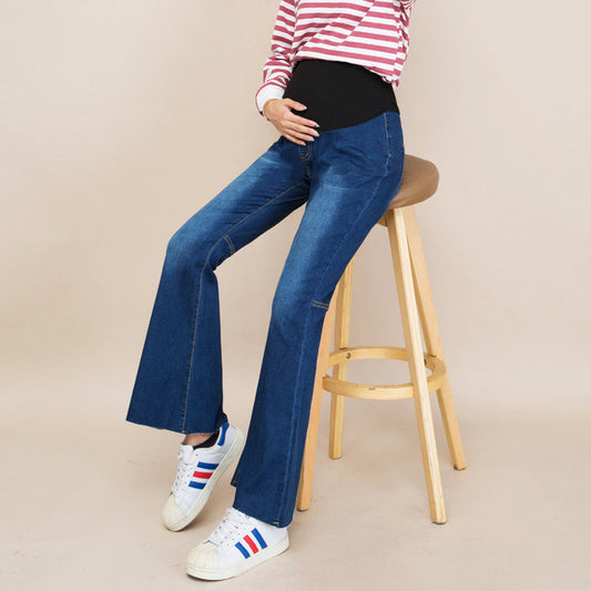 Pregnant Women Casual Stretchy Fashion Outer Wear Flared Maternity Jeans