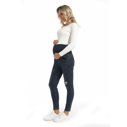 Pregnant Women Casual Fashion Ripped Maternity Jeans