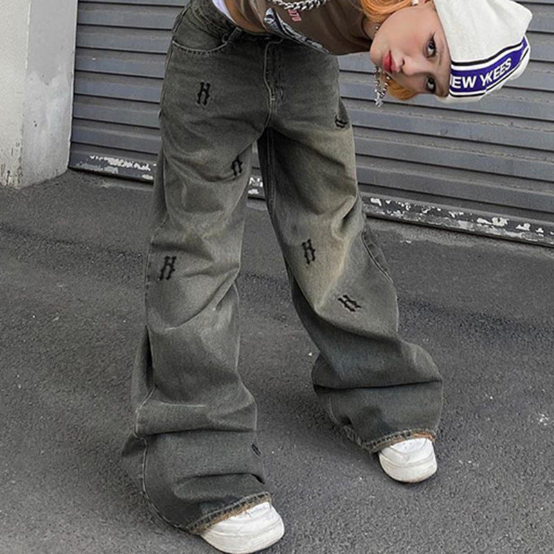 Street Loose Casual Women'S Low Waist Retro Wide Leg Jeans
