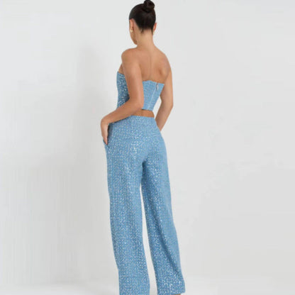 Women Fashion Casual Sequin Jeans