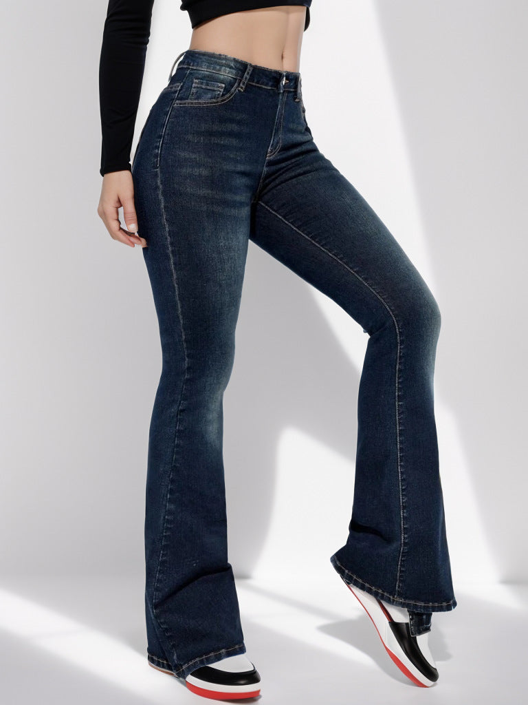 Women Fashion Casual Simple Slim Fit Jeans