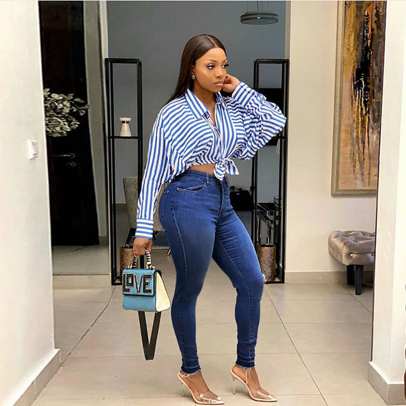 Women Basic Casual Solid Color Skinny Jeans