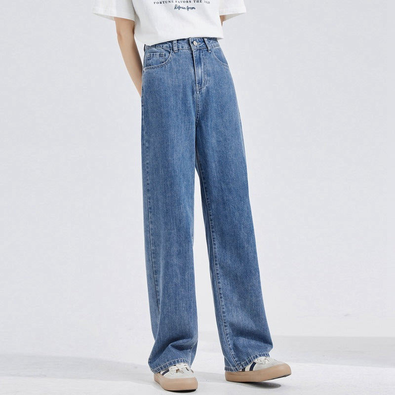 Women Fashion Loose Casual Straight Jeans
