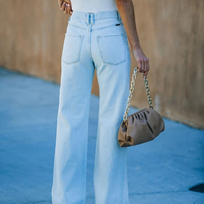 Women'S Fashion Elegant Casual Ripped Straight Jeans