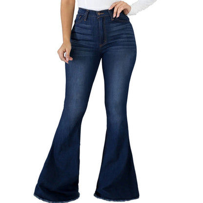 Women Casual Denim Bodycon Flared Jeans