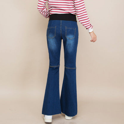 Pregnant Women Casual Stretchy Fashion Outer Wear Flared Maternity Jeans