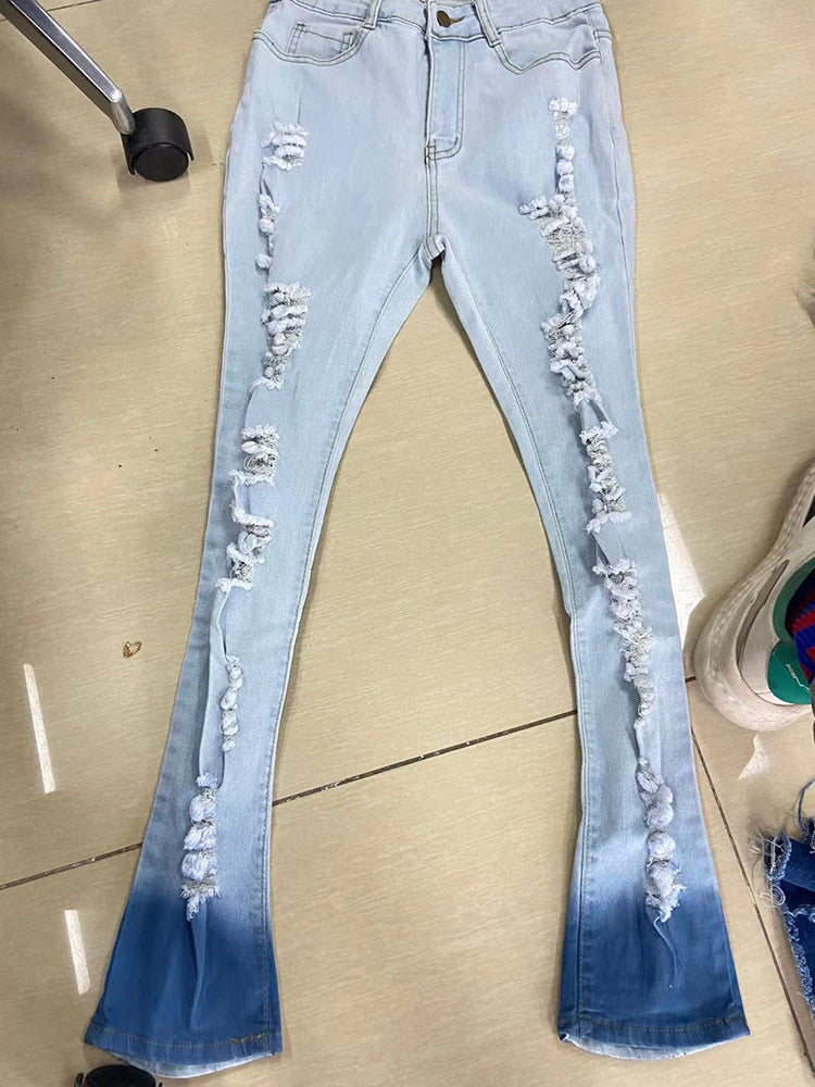 Women Casual Ripped Tight High Waist Stretch Jeans