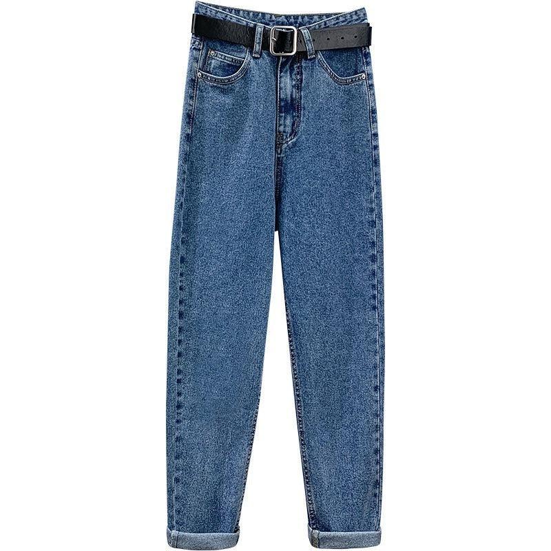 Women Casual High Waist Straight Jeans