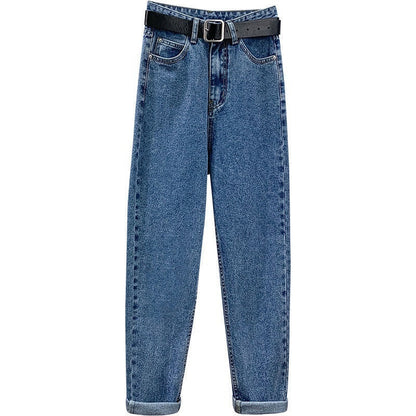 Women Casual High Waist Straight Jeans