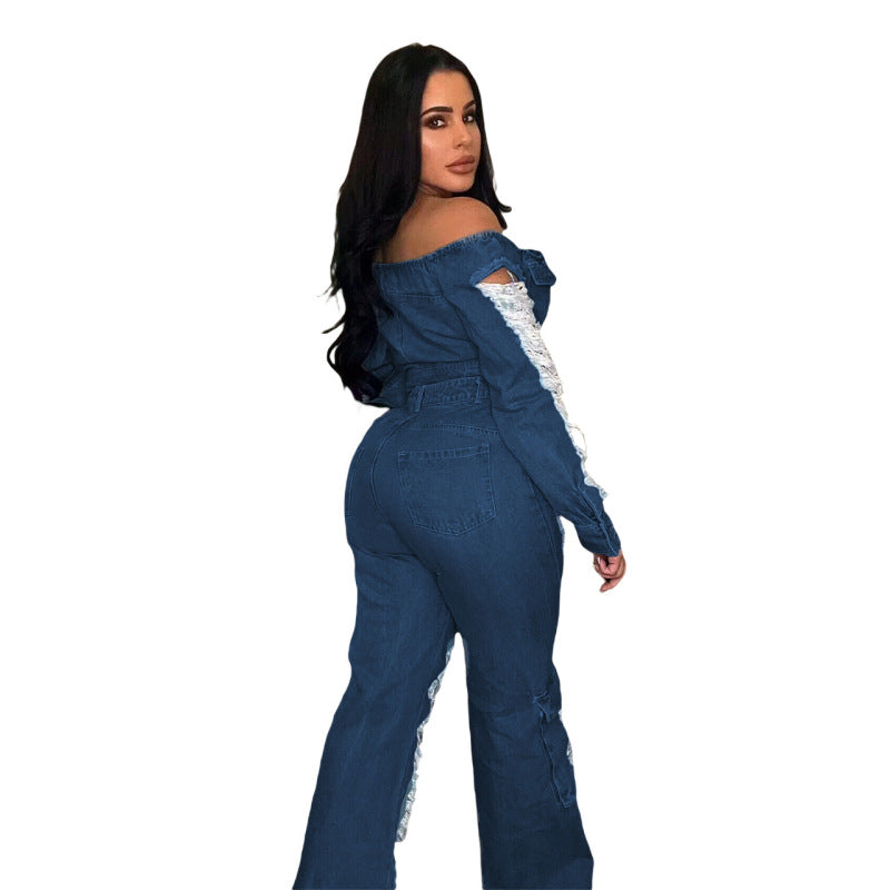 Women Fashion Casual Ripped Jeans