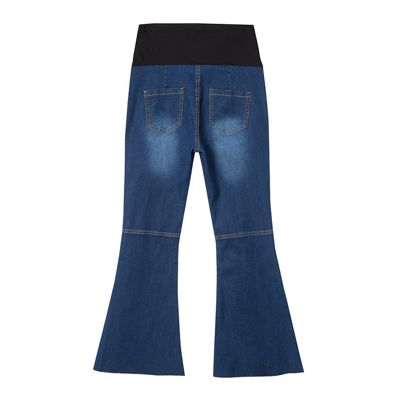 Pregnant Women Casual Stretchy Fashion Outer Wear Flared Maternity Jeans