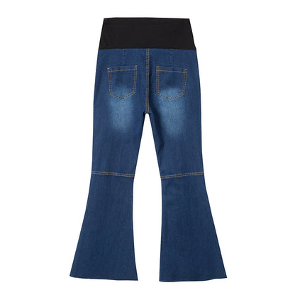 Pregnant Women Casual Stretchy Fashion Outer Wear Flared Maternity Jeans