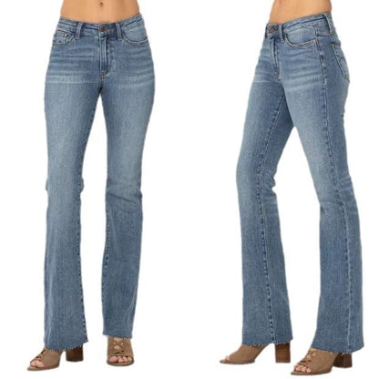 Women Fashion Casual Tight Flared Jeans