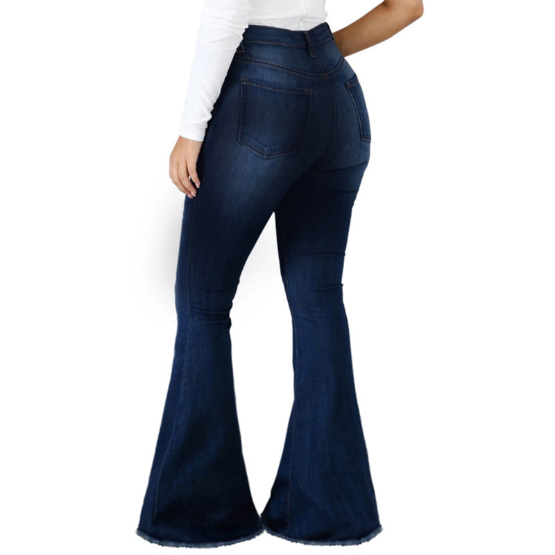 Women Casual Denim Bodycon Flared Jeans