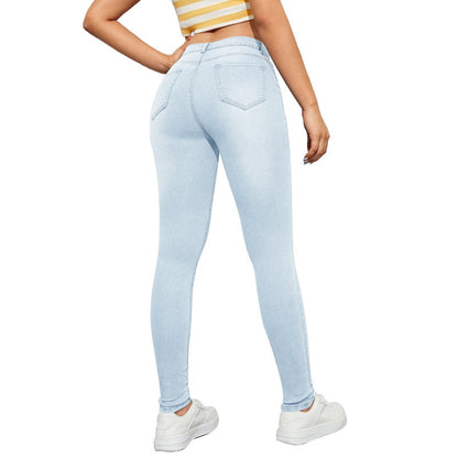 Women Denim High Waist Slim Fit Casual Skinny Jeans