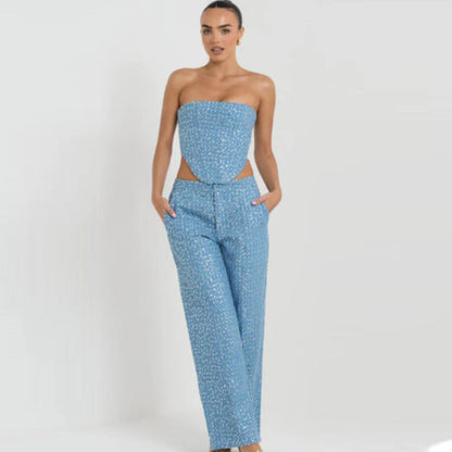 Women Fashion Casual Sequin Jeans