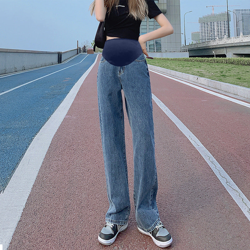 Pregnant Women Fashion Casual Belly Straight Jeans