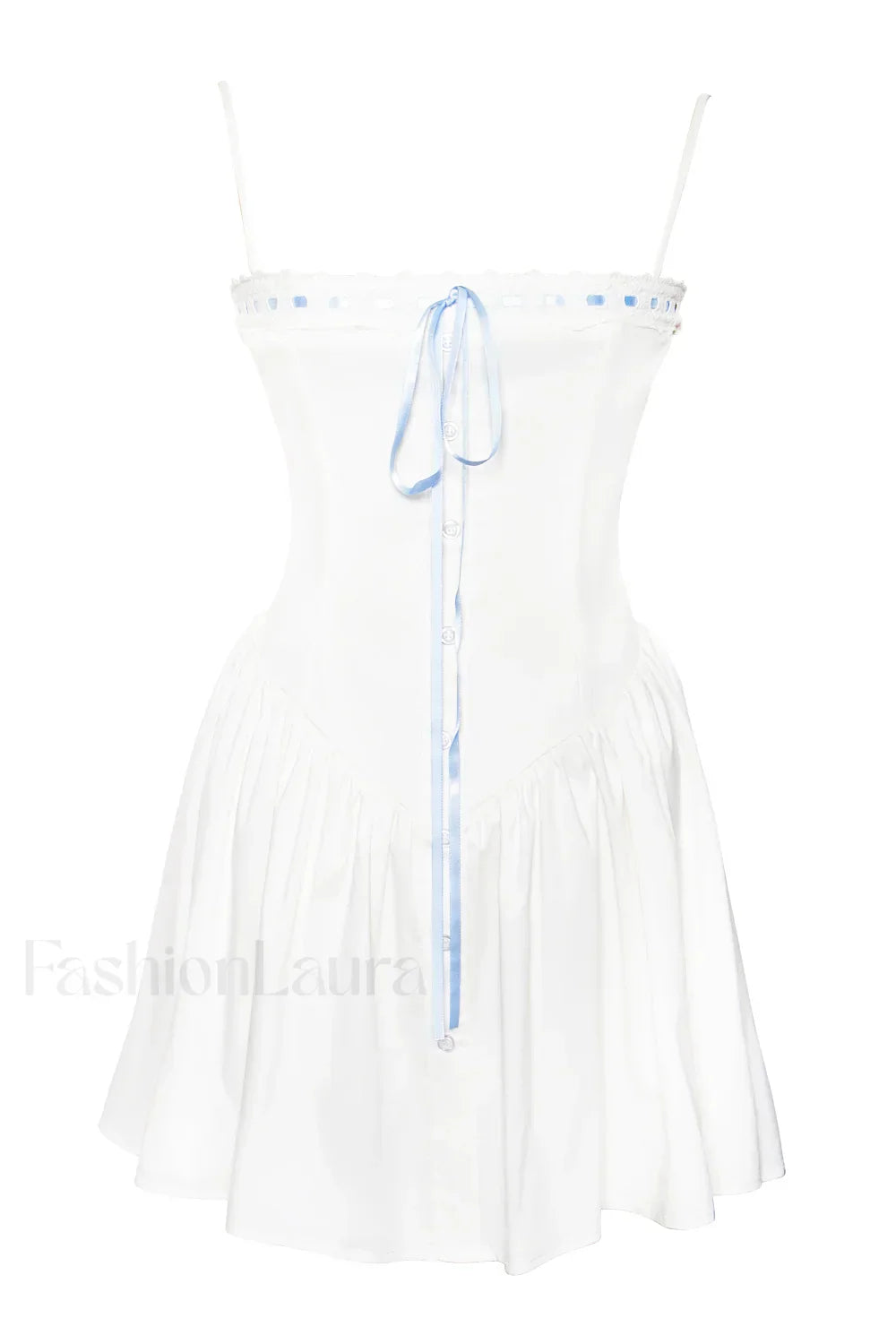 Malia Drop Waist Corset Graceful Lace Up Back Mini Dress