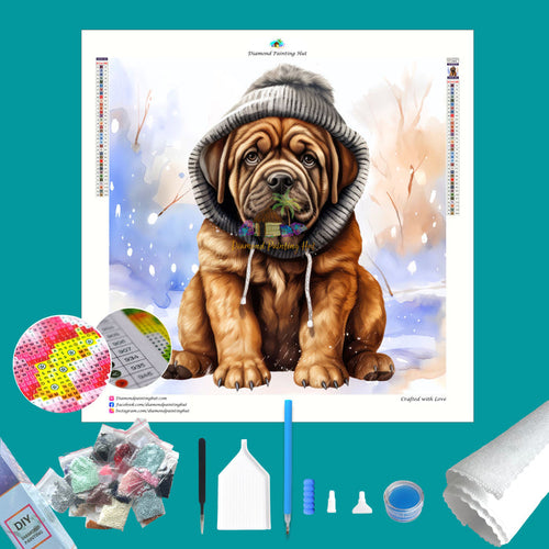 Mastiff Winter Diamond Painting