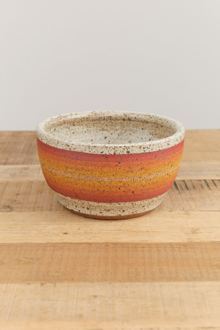 Kat and Roger Home Planters Medium Round Planter Warm Stripes