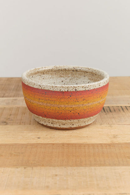 Kat and Roger Home Planters Medium Round Planter Warm Stripes