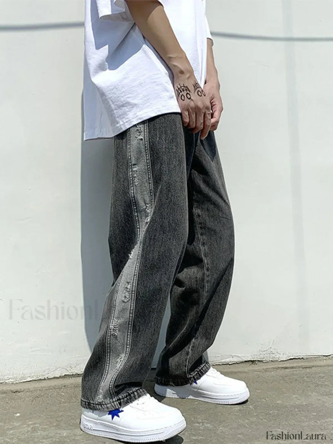 Men's Colorblock Straight Jeans