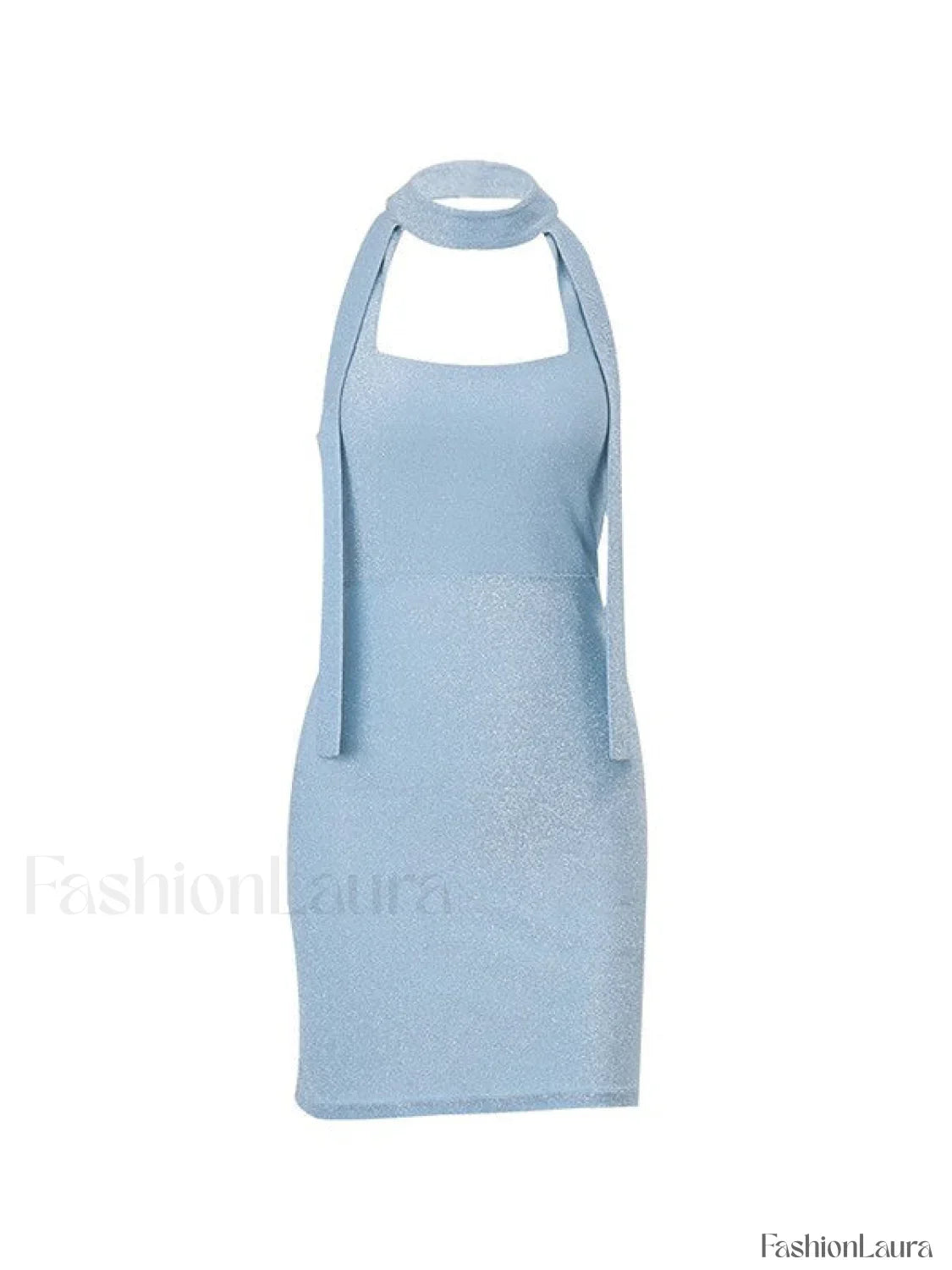 Metallic Halter Bodycon Mini Dress