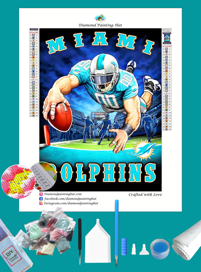 Miami Dolphins NFL Diamond Painting-Diamond Painting Hut