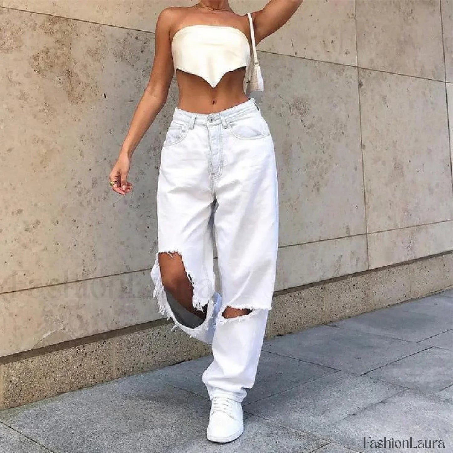 Mid Rise Extra Ripped Jeans
