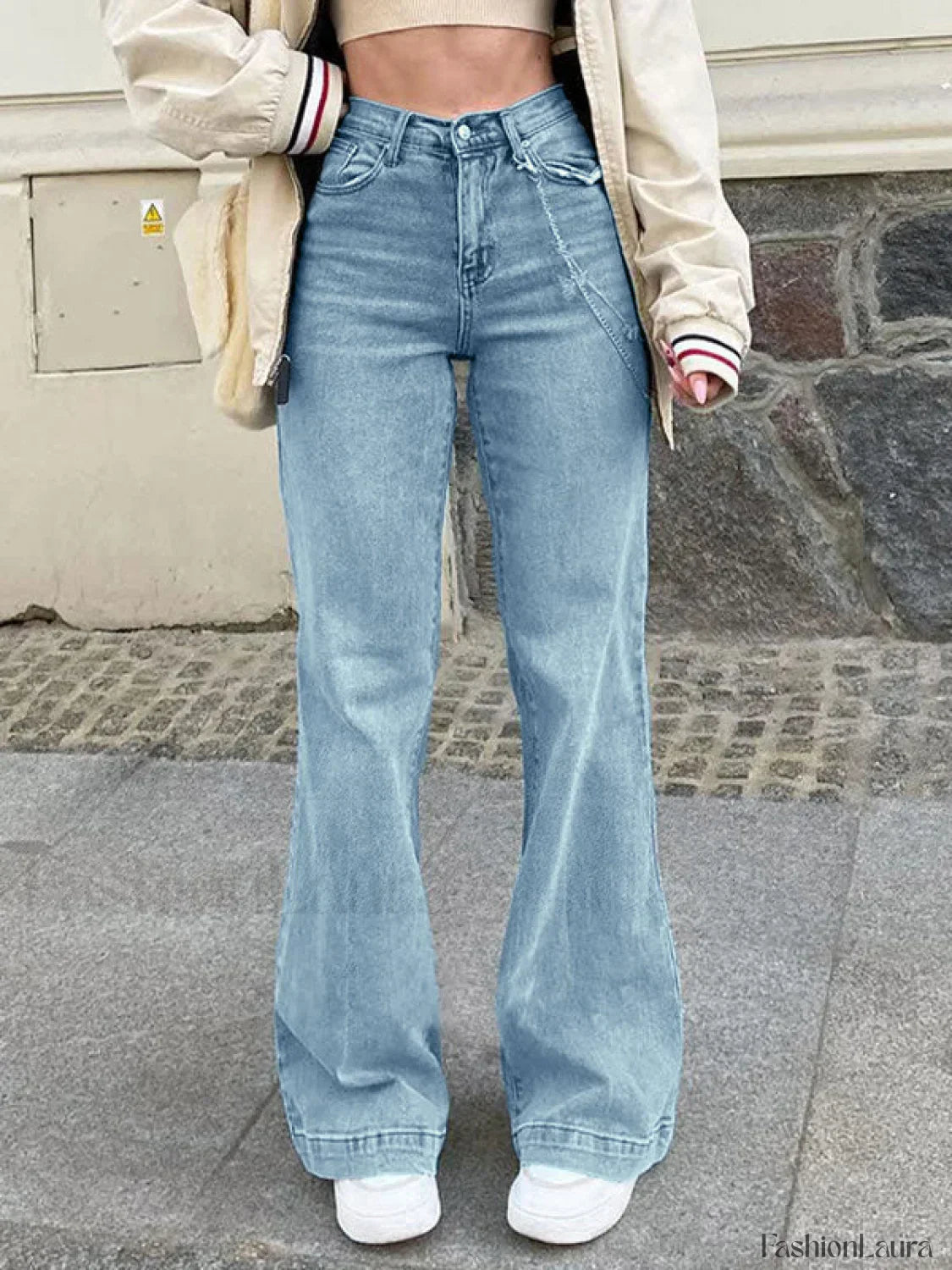 Mid Waist Washed Boyfriend Jeans