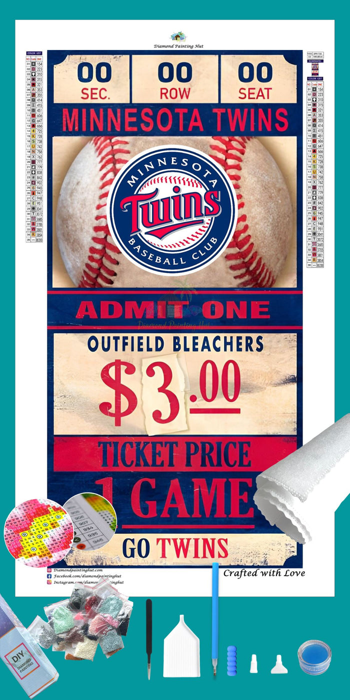 Minnesota Twins MLB Ticket Diamond Painting-Diamond Painting Hut