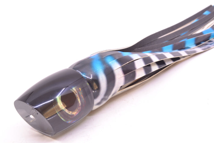 Moyes Lures Black Pearl Black Back Taxi Eyes Bushmaster 12" 7.5oz FT Vinyl Wahoo