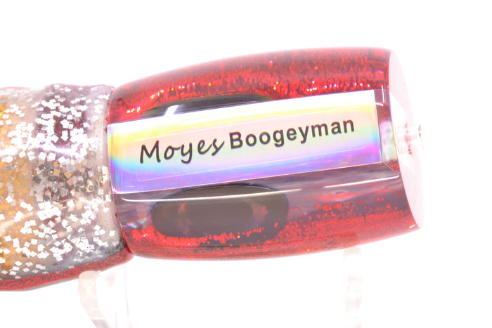 Moyes Lures Rainbow MOP Black-Red Back Boogeyman 12" 7oz Skirted Evil